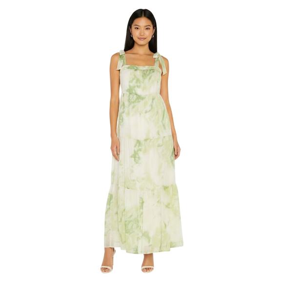 Line & Dot Dresses & Skirts - Line & Dot Sleeveless Palm Chiffon Maxi Dress Lime Green Women’s Small